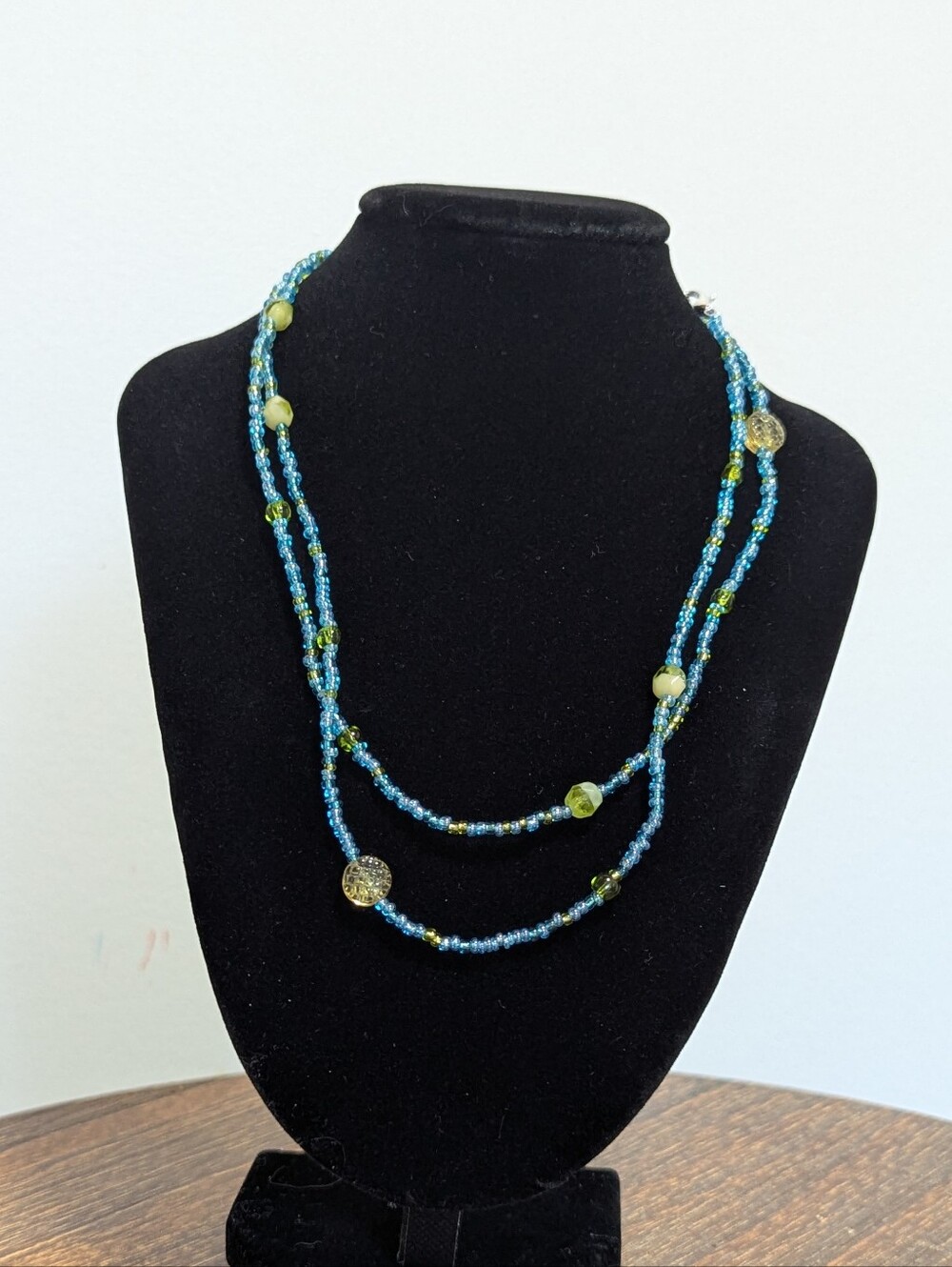 Blue Green Beaded Necklace